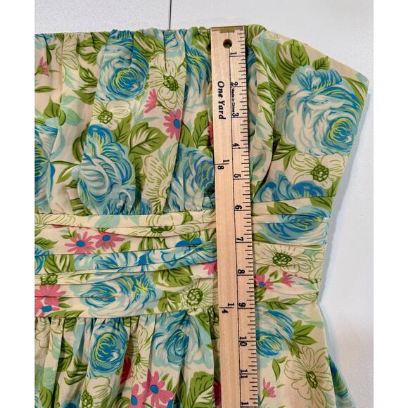 Plenty Frock by Tracy Reese Floral 100% Silk Strapless Dress Sz 6 - Picture 10 of 12